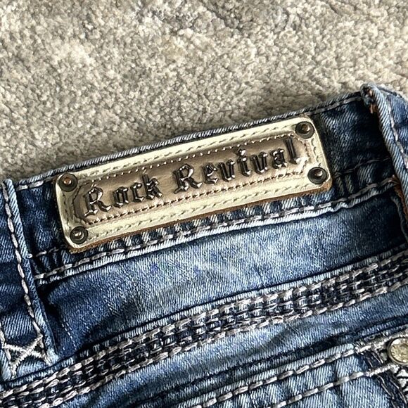 Rock Revival Celinda Jeans Womens 26 Ankle Skinny Distressed Bling Pockets - Picture 9 of 9